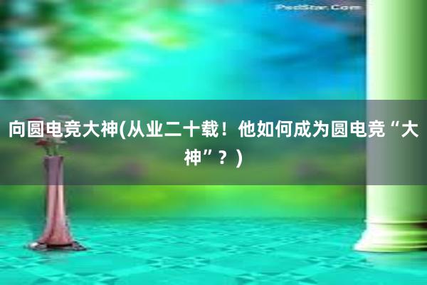 向圆电竞大神(从业二十载！他如何成为圆电竞“大神”？)