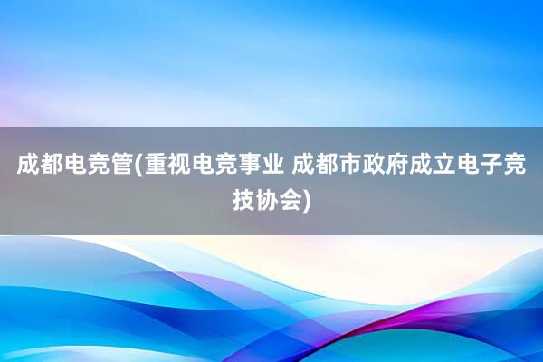 成都电竞管(重视电竞事业 成都市政府成立电子竞技协会)