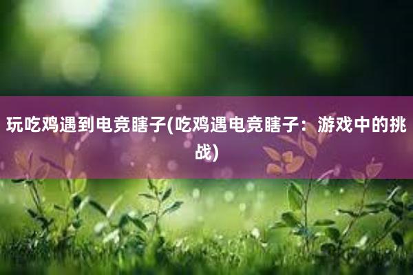 玩吃鸡遇到电竞瞎子(吃鸡遇电竞瞎子：游戏中的挑战)