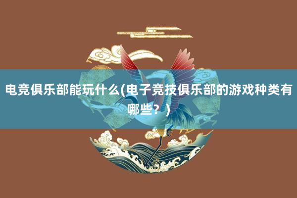 电竞俱乐部能玩什么(电子竞技俱乐部的游戏种类有哪些？)