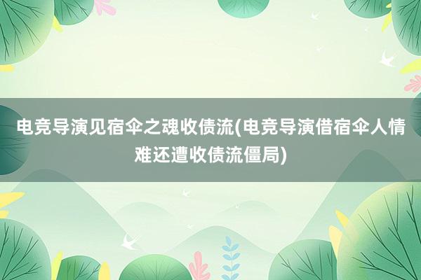 电竞导演见宿伞之魂收债流(电竞导演借宿伞人情难还遭收债流僵局)