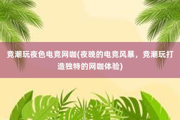 竞潮玩夜色电竞网咖(夜晚的电竞风暴，竞潮玩打造独特的网咖体验)