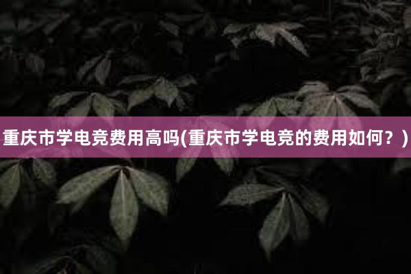 重庆市学电竞费用高吗(重庆市学电竞的费用如何？)