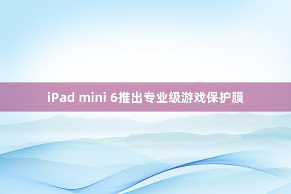 iPad mini 6推出专业级游戏保护膜