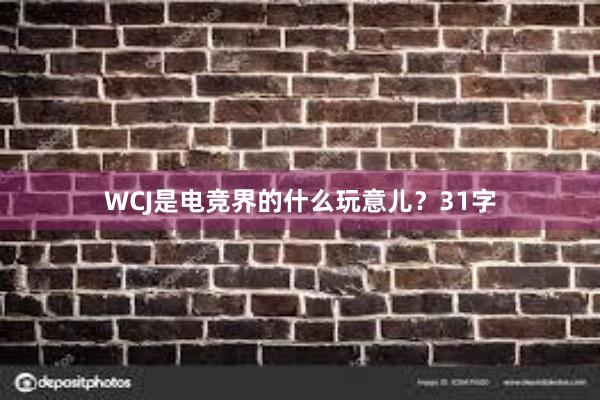 WCJ是电竞界的什么玩意儿？31字