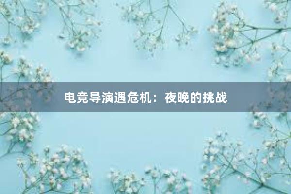 电竞导演遇危机：夜晚的挑战